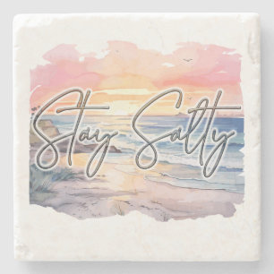 Stay Salty Sunset Beach Stone Coaster