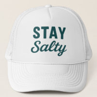 Stay Salty | Teal Blue Coastal Surf Graphic Beach