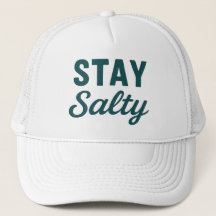 Stay Salty | Teal Blue Coastal Surf Graphic Beach