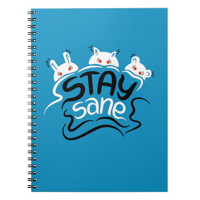 Stay Sane Funny Madness Typography Notebook (Front)