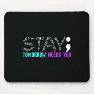 Stay Semicolon Suicide Prevention Awareness Mental Mouse Mat