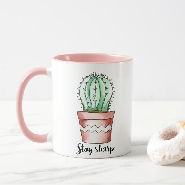 Stay Sharp Cactus Mug (With Donut)