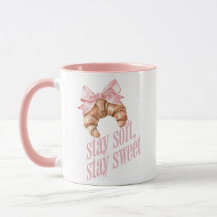 Stay soft, stay sweet Croissant Bow Mug