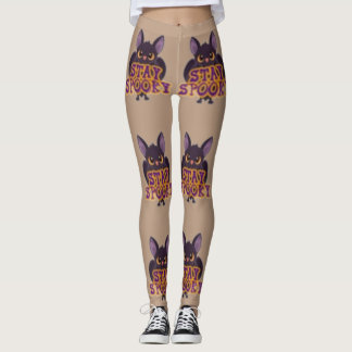 Stay Spooky — Adorable Brown Bat Halloween Design Leggings