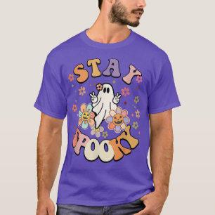 Stay Spooky Cute Floral Ghost Halloween  T-Shirt