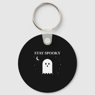 Stay spooky cute ghost halloween crescent moon key ring