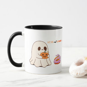 Stay Spooky Cute Ghost & Pumpkin Halloween Party D Mug