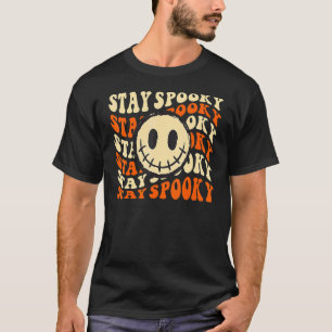Stay Spooky Cute Ghosts Boo Face Vintage Retro Hal T-Shirt