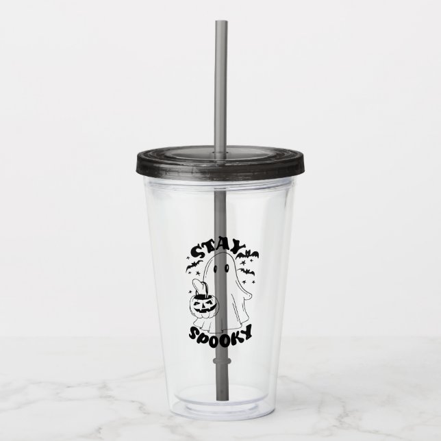 Stay Spooky Ghost Acrylic Tumbler (Front)