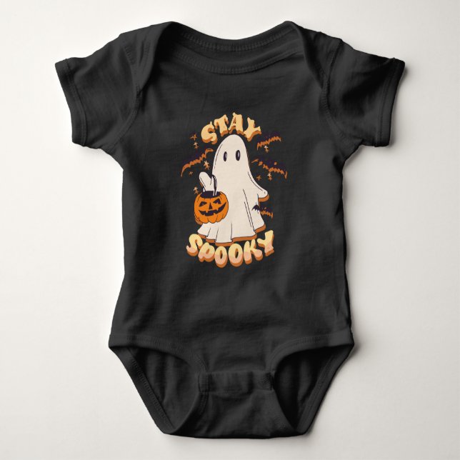Stay Spooky Ghost Baby Bodysuit (Front)