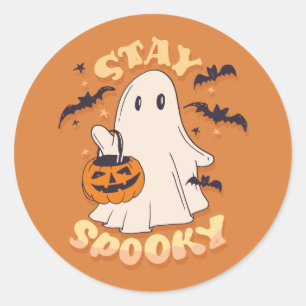 Stay Spooky Ghost Classic Round Sticker