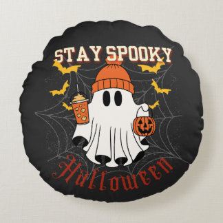 Stay Spooky Ghost Halloween  Round Cushion