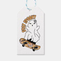 "Stay Spooky" Ghost on a Skateboard – Cool Orange