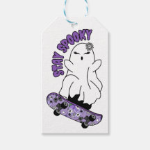 "Stay Spooky" Ghost on a Skateboard – Cool Purple