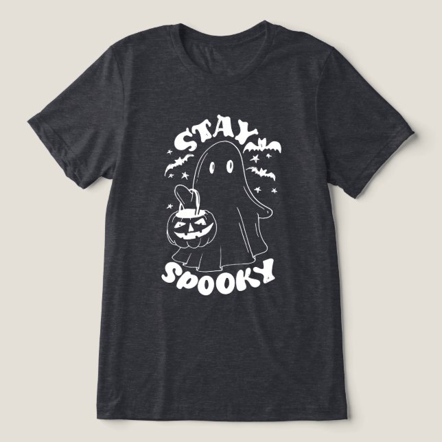 Stay Spooky Ghost Tri-Blend Shirt (Design Front)