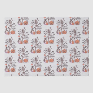 Stay Spooky Graveyard Skeleton Grey Halloween Tissue Paper