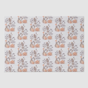 Stay Spooky Graveyard Skeleton Grey Halloween Tissue Paper