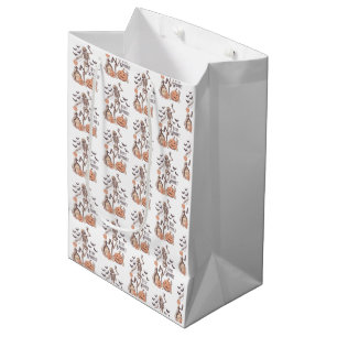 Stay Spooky Graveyard Skeleton White Halloween Medium Gift Bag