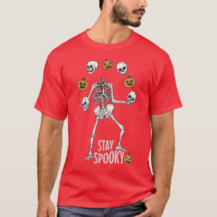 Stay Spooky Groovy Cute dancing skeleton Halloween T-Shirt