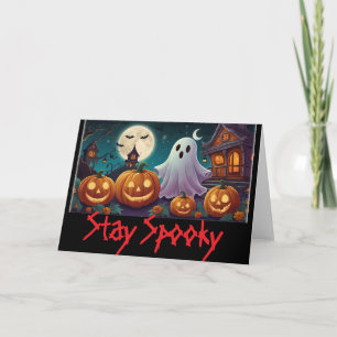 Stay Spooky, Halloween Ghosts and Pumpkins Card