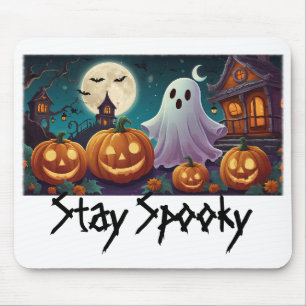Stay Spooky, Halloween Ghosts and Pumpkins Mouse Mat