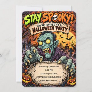 🧟♂️🎃 Stay Spooky Halloween Party Invitation 👻