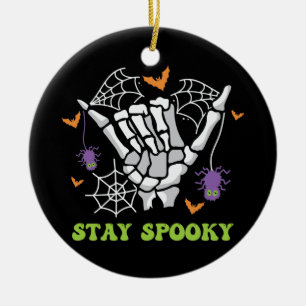 Stay Spooky Halloween Skeleton Hand Ceramic Tree Decoration