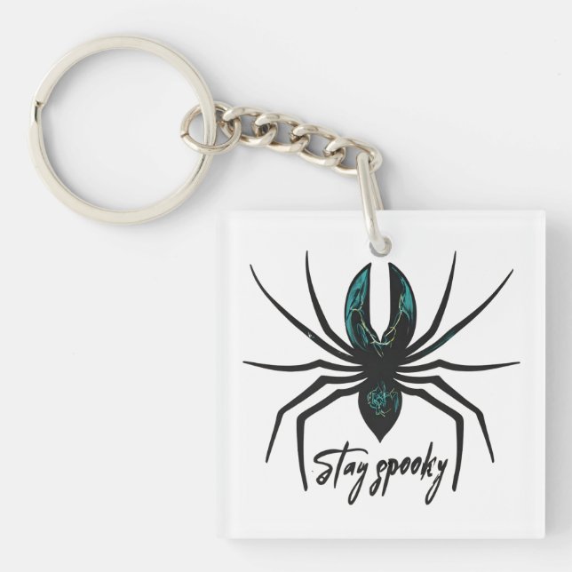 Stay Spooky Halloween Spider Key Ring (Front)