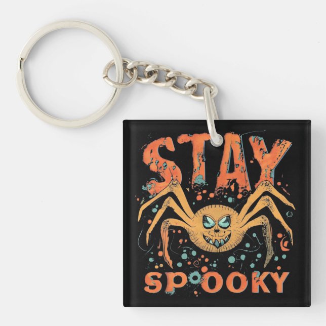 Stay Spooky Halloween Spider Key Ring (Front)