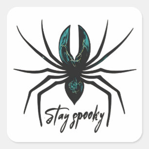 Stay Spooky Halloween Spider Square Sticker