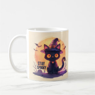 Stay Spooky – Pumpkin Moon Cat Coffee Mug