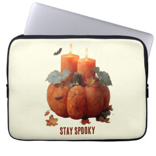 Stay Spooky Pumpkin with Candles Laptop Sleeve