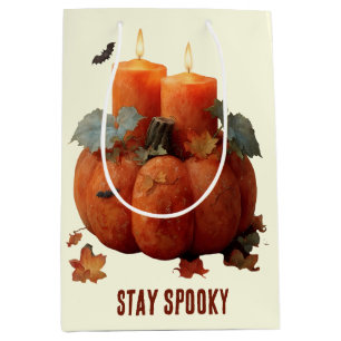Stay Spooky Pumpkin with Candles Medium Gift Bag