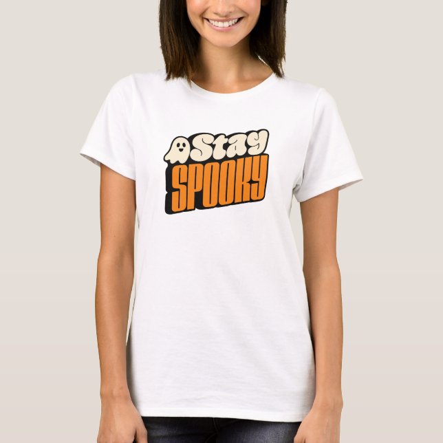 Stay Spooky Retro Halloween Ghost T-Shirt (Front)