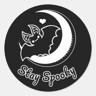 Stay Spooky Round Sticker black