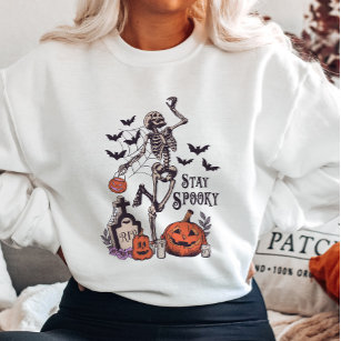 Stay Spooky Skeleton and Pumpkin Sweatshirt