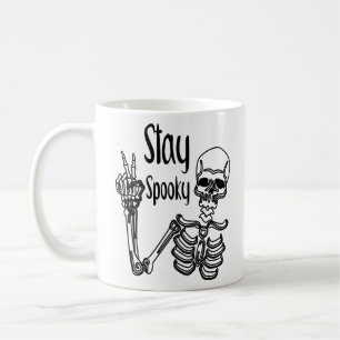 Stay Spooky Skeleton Peace Sign Hand Men Women Coffee Mug