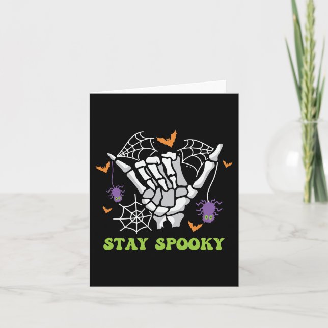 Stay Spooky with Hand Bones and Spider Webs Note Card (Front)