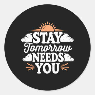 Stay Stay Strong Awareness Mental Health Artwork Classic Round Sticker