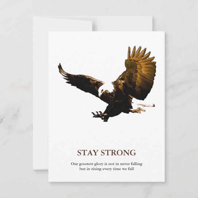 Stay Strong Bald Eagle Motivational Artwork (Front)