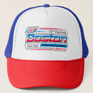 Stay Strong Boston Massachusetts Sports Trucker Hat