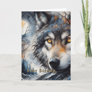  Stay Strong Christian Wolf Card | Editable