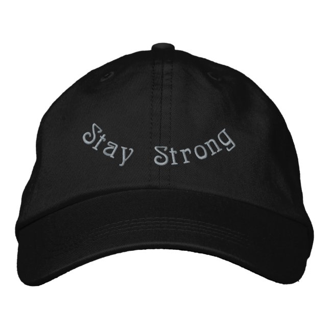 Stay Strong Classic Black Awareness Streetwear-Hat Embroidered Hat (Front)