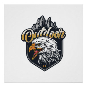 Stay Strong Eagle Outdoor Motivational quotes Poster