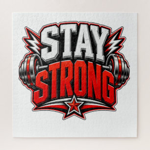 Stay Strong Fitness Motivation Gym Workout Design Jigsaw Puzzle