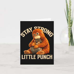 Stay strong little punch cute monkey design card