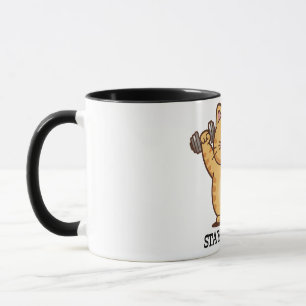 Stay Strong Lucky Cat Mug - Inspirational Kawaii C