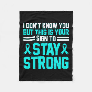 Stay Strong Ptsd Stress Awareness Ribbon Graphic Fleece Blanket