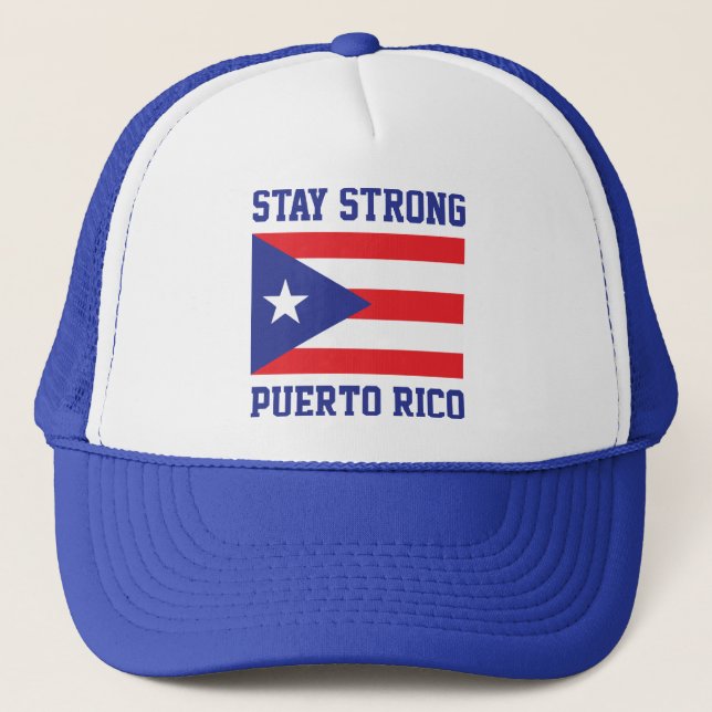Stay Strong Puerto Rico after hurricane Maria Trucker Hat (Front)
