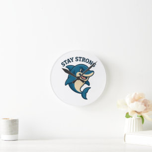 Stay Strong Splash T-Shirt Round Clock